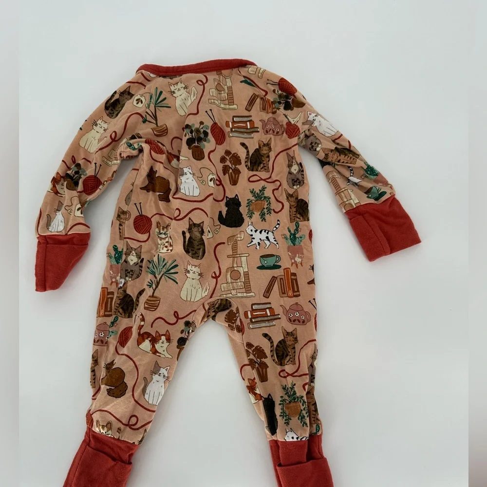 Emerson & Friends 0-3 Month Bamboo Cat Kitty Cozy Pajama footie zippy unisex